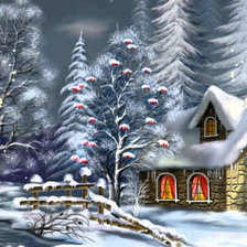 Схема вышивки «Зимний пейзаж»