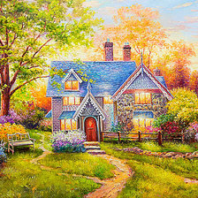 Схема вышивки «Осенний пейзаж»