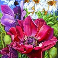 Схема вышивки «TRIPTICO AMAPOLAS 2»