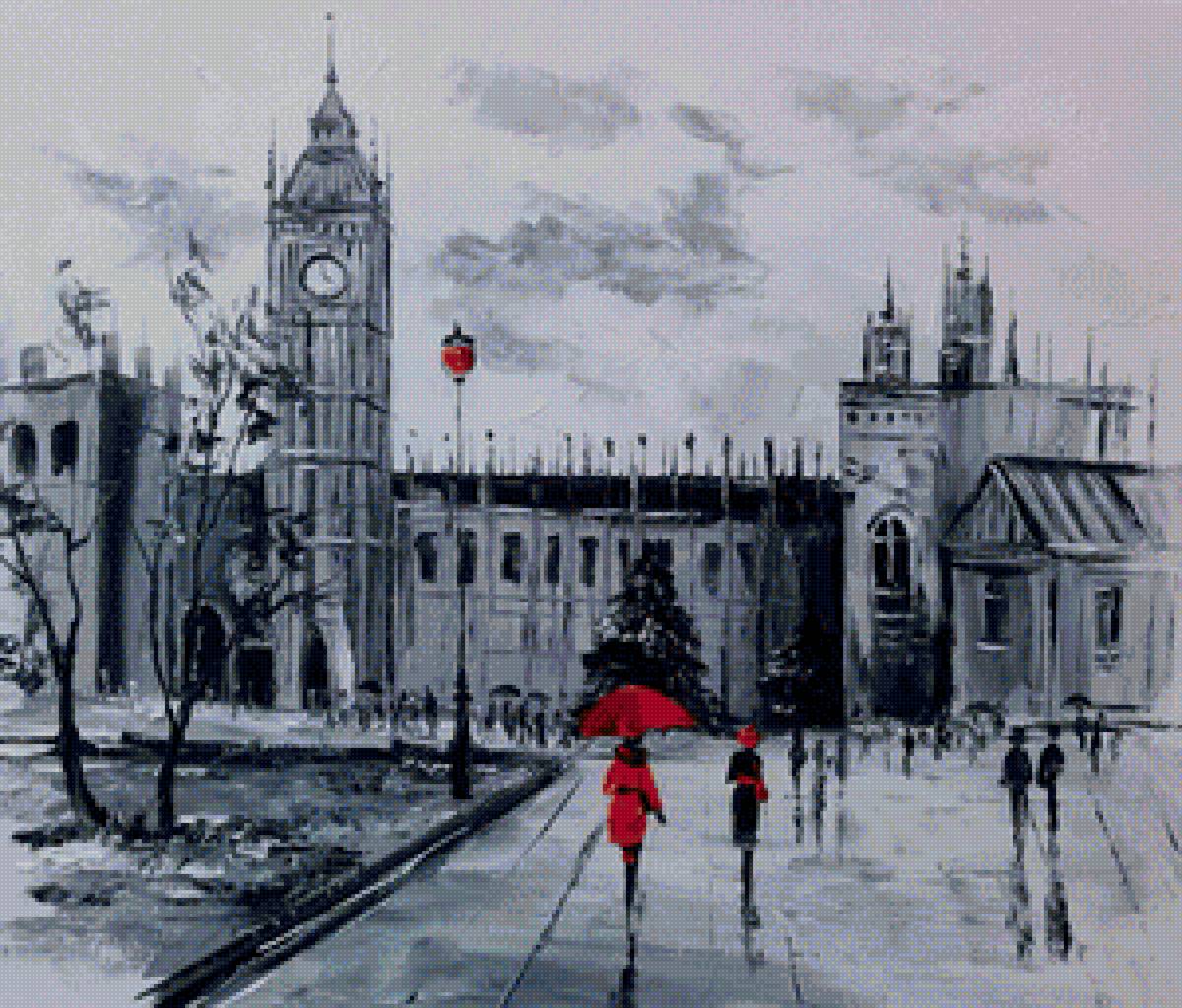 Город Л - город, дождь, зонт - предпросмотр