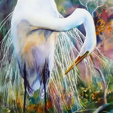 Схема вышивки «Белая цапля»