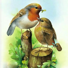 Схема вышивки «Птички»