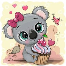 Схема вышивки «коала с кексиком»