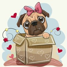 Схема вышивки «мопс»