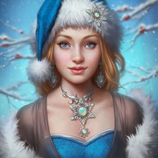 Схема вышивки «Девушка»