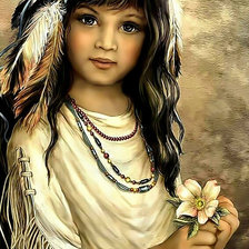 Схема вышивки «Девочка индианка»