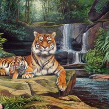 Схема вышивки «тигр»