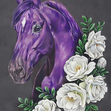 Схема вышивки «Черничный конь»