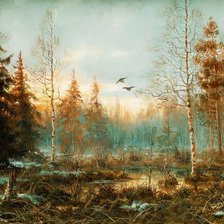 Схема вышивки «ВЕСЕННИЙ  ПЕЙЗАЖ»