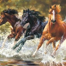 Схема вышивки «Лошади»