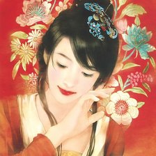 Схема вышивки «Девушка»