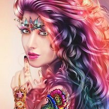 Схема вышивки «Девушка»