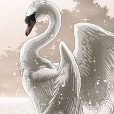 Схема вышивки «Лебедь»