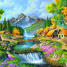 Схема вышивки «Горный пейзаж»