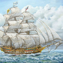 Схема вышивки «Парусник»