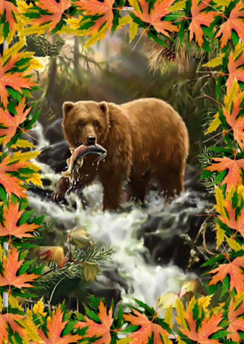 Удачливый охотник2 - медведь бурый рыба рыбалка природа пейзаж - оригинал
