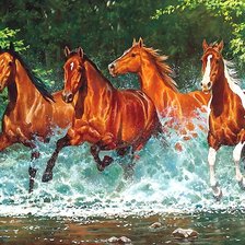 Схема вышивки «кони»