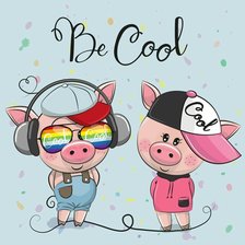 Схема вышивки «хрюшки»