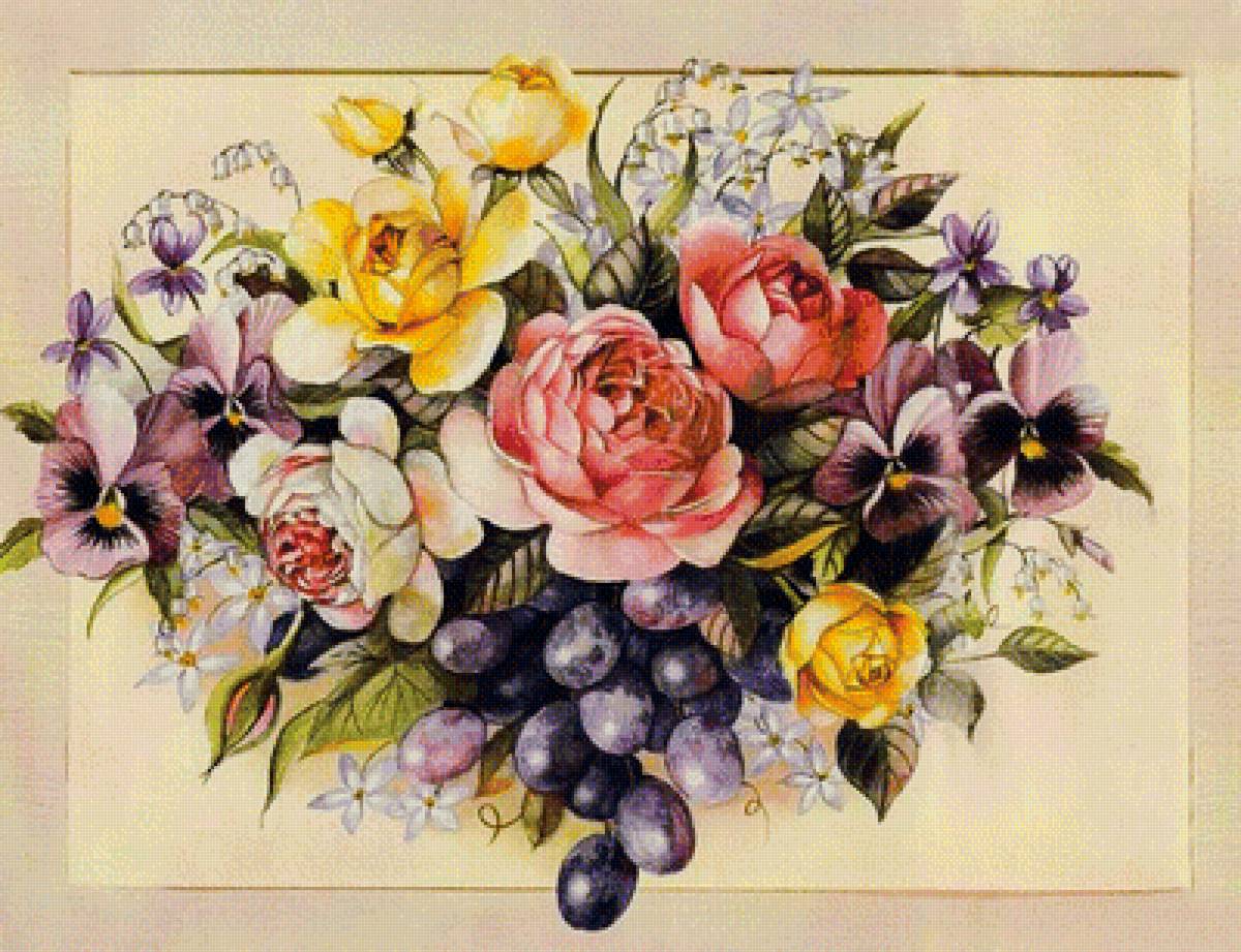 Цветочно-ягодный букет - ягоды цветы букет - предпросмотр