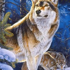 Схема вышивки «Волки»