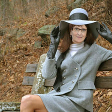 Схема вышивки «девушка в шляпе»