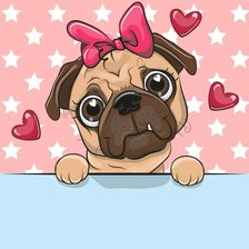 Схема вышивки «мопс»