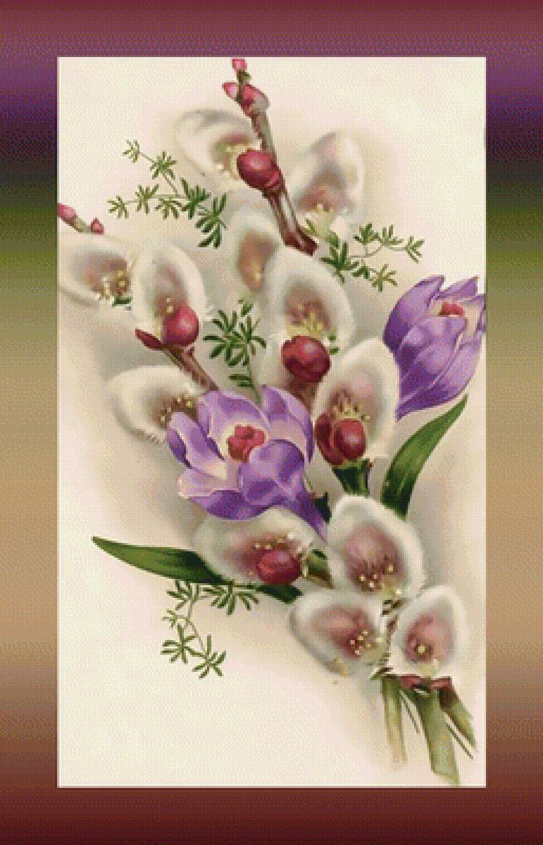 Веточка вербы - букет цветы верба весна - предпросмотр