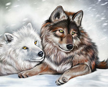 Схема вышивки «Волки»