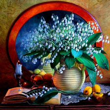 Схема вышивки «Натюрморт с ландышами»