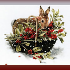 Схема вышивки «Заяц в корзинке»
