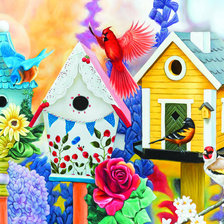 Схема вышивки «Птички»