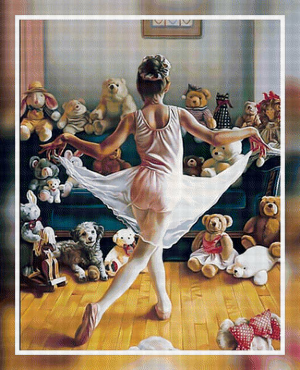 Представление для любимых игрушек2 - девочка балерина игрушки танец - предпросмотр