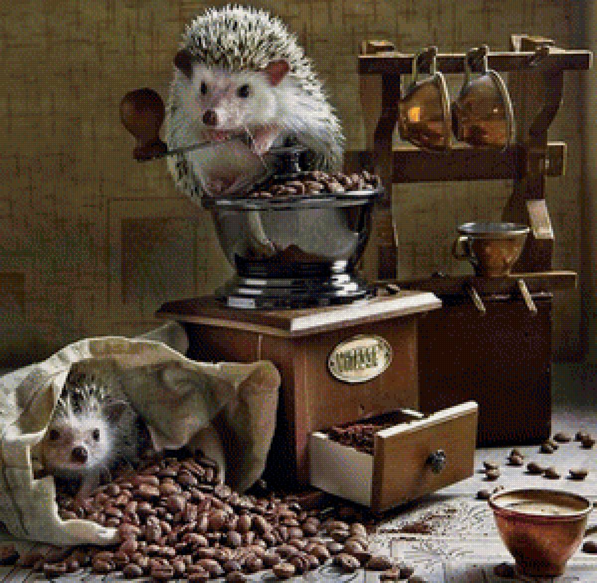 Тайная жизнь ёжиков4 - ежики кофе - предпросмотр