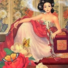 Схема вышивки «Девушка»