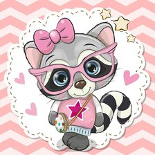 Схема вышивки «енот»