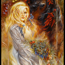 Схема вышивки «Девушка и вороной»