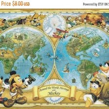 Схема вышивки «КАРТА МИРА МИККИ[ETSY]»