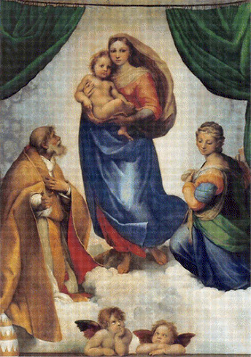 Сикстинская мадонна - Рафаэль Санти (1483-1520)-1 - картины - предпросмотр