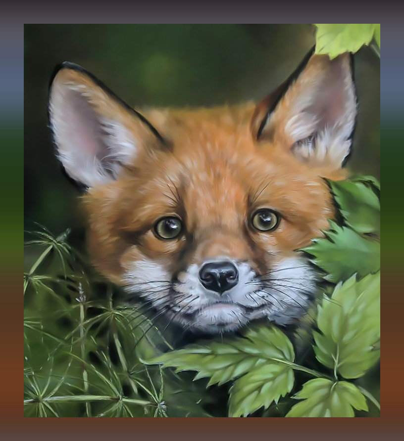 Лисёнок - дикий хищник лиса - оригинал