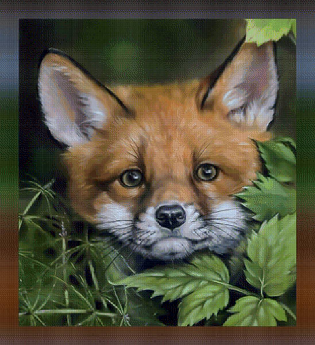 Лисёнок - дикий хищник лиса - предпросмотр