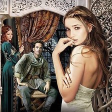 Схема вышивки «Доверься демону. Поцелуй инкуба»