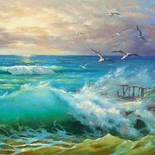 Схема вышивки «Море»