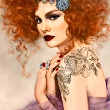 Схема вышивки «Девушка»