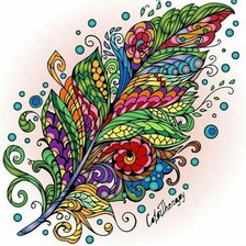 Схема вышивки «Coloured Feather 2»