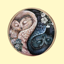 Схема вышивки «Серия "Совы". Инь и Янь»