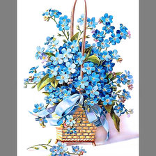 Схема вышивки «Серия "Винтаж". Незабудки»