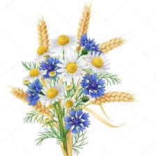 Схема вышивки «Ромашки, колоски, васильки»