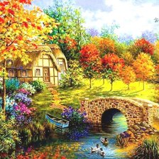 Схема вышивки «ДОМИК В САДУ»