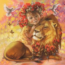 Схема вышивки «лев»