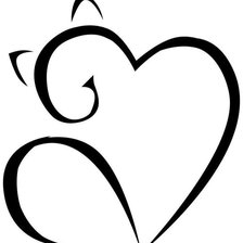 Схема вышивки «Cuore gatto mono»